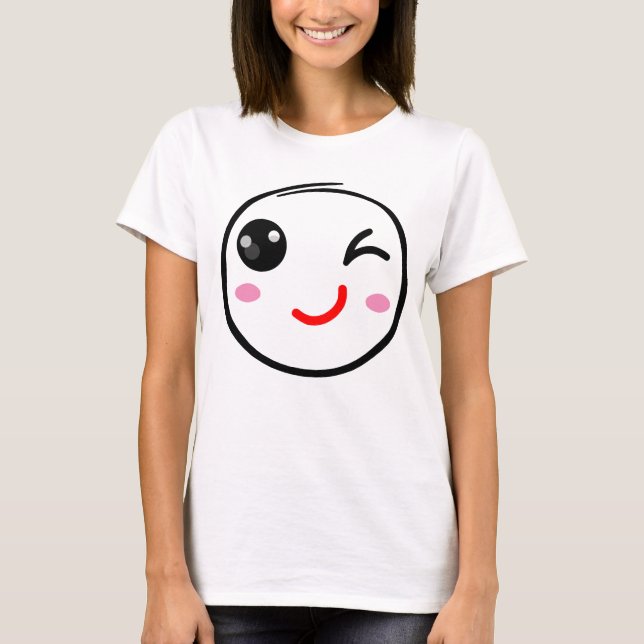 Camiseta Cara de guiño, sonrisa Wink (Anverso)