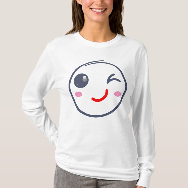 Camiseta Cara de guiño, sonrisa Wink (Anverso)