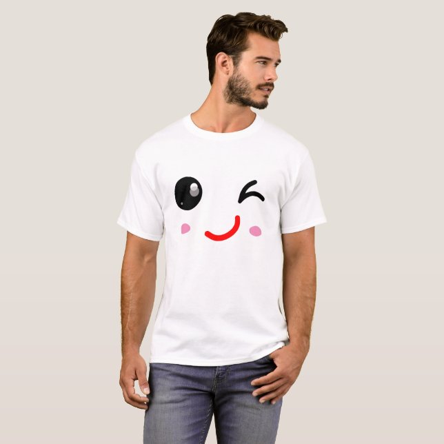 Camiseta Cara de guiño, sonrisa Wink (Anverso completo)