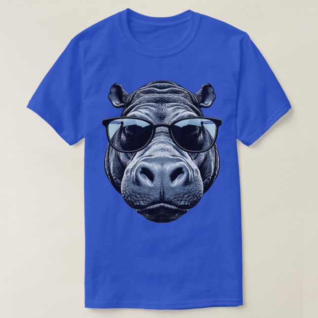Camiseta Cara de Hippo con gafas de sol 1 (Diseño del anverso)