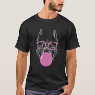 Camiseta Cara de Husky Genial Comiendo Chicle y Haciendo un