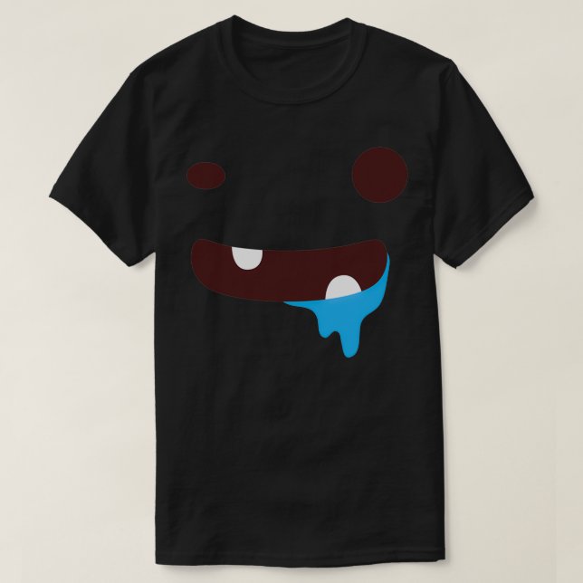 Camiseta Cara de inclinación azul 1 (Diseño del anverso)
