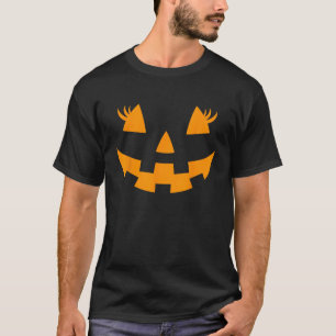 Camiseta Cara de Jack O Lantern Calabaza Pestañas Cos de Ha