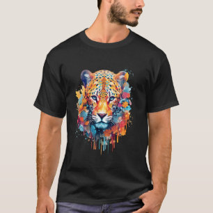 Camiseta Cara de Jaguar Amante de Gatos Grandes Imprimir Ar
