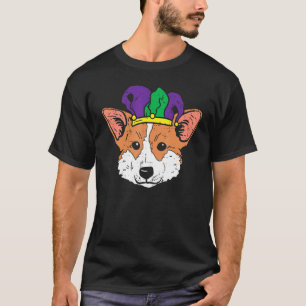 Camiseta Cara de Jester Welsh Corgi Mardi Gras Perro Hombre