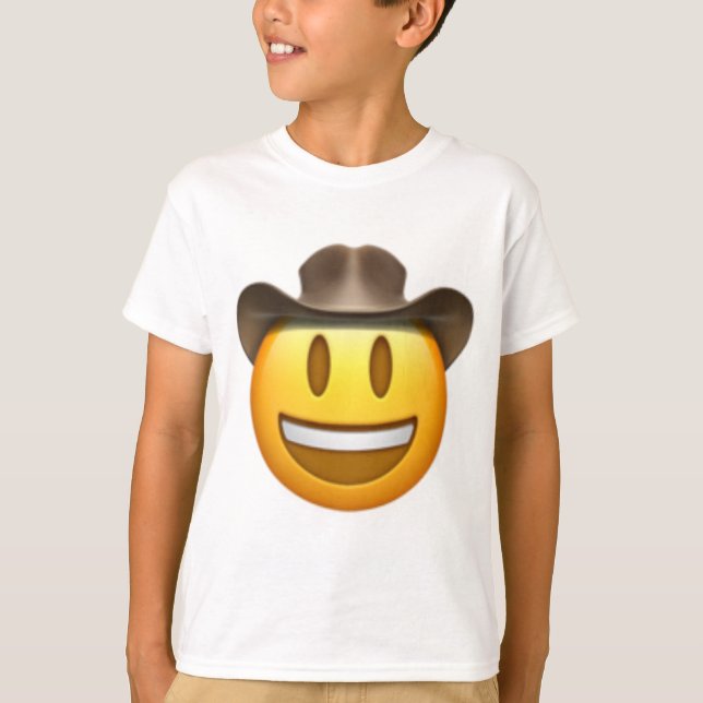 Camiseta Cara de la emoji del vaquero (Anverso)