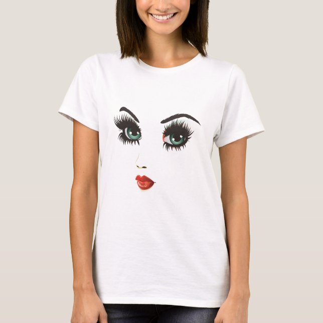 Camiseta Cara de la mujer de la belleza (Anverso)