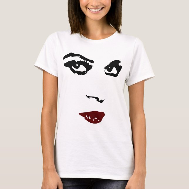Camiseta Cara de la mujer, dibujo de carbón de leña (Anverso)