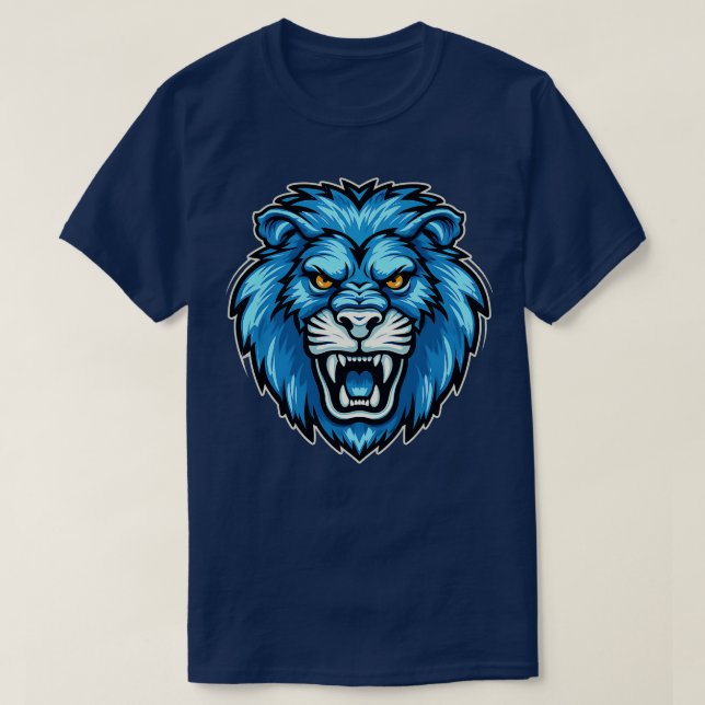 Camiseta Cara de leña en tonos azules (Diseño del anverso)