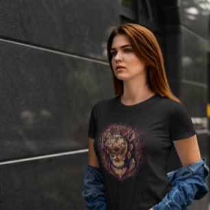 Camiseta Cara de león colorida