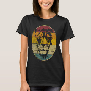 Camiseta Cara de León Estilo Retro Vintage Años 70 80 Hombr