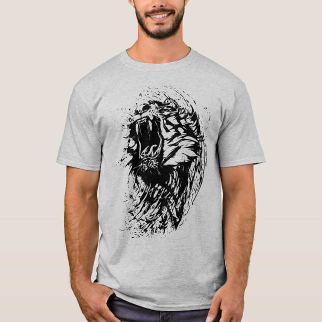 Camiseta Cara de león, León majestuoso, León salvaje (Anverso)
