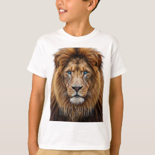 Camiseta Cara de León Majestuoso con Ojos Azules Anima Fa