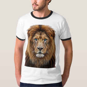 Camiseta Cara de León Majestuoso con Ojos Azules   Anima Fa
