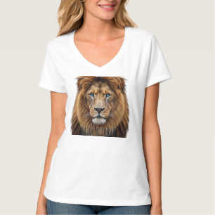Camiseta Cara de León Majestuoso con Ojos Azules Anima Fa