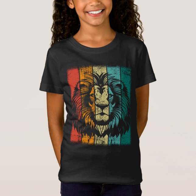 Camiseta Cara de león retro (Anverso)