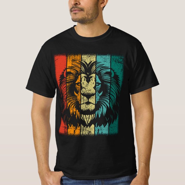 Camiseta Cara de león retro (Anverso)