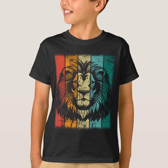 Camiseta Cara de león retro (Anverso)