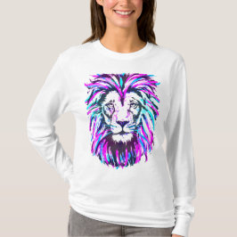 Camiseta Cara de León Rosa - Cabeza de León Púrpura - Camis