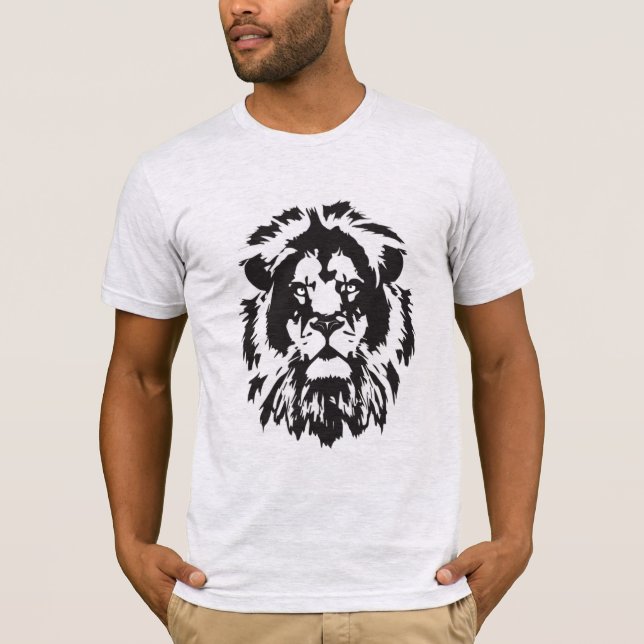 Camiseta Cara de león, tatuaje de cabeza de león (Anverso)