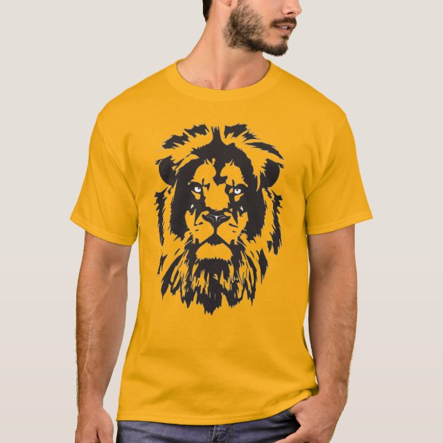Camiseta Cara de león, te estoy vigilando. Tatuaje de cabez (Anverso)