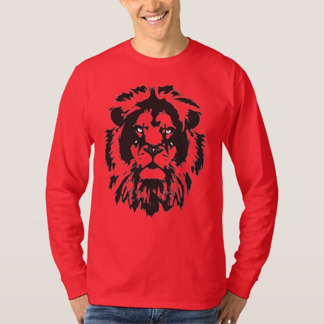 Camiseta Cara de león, te estoy vigilando. Tatuaje de cabez (Anverso)