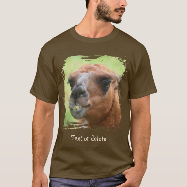 Camiseta Cara de Llama Enojada Personalizada (Anverso)