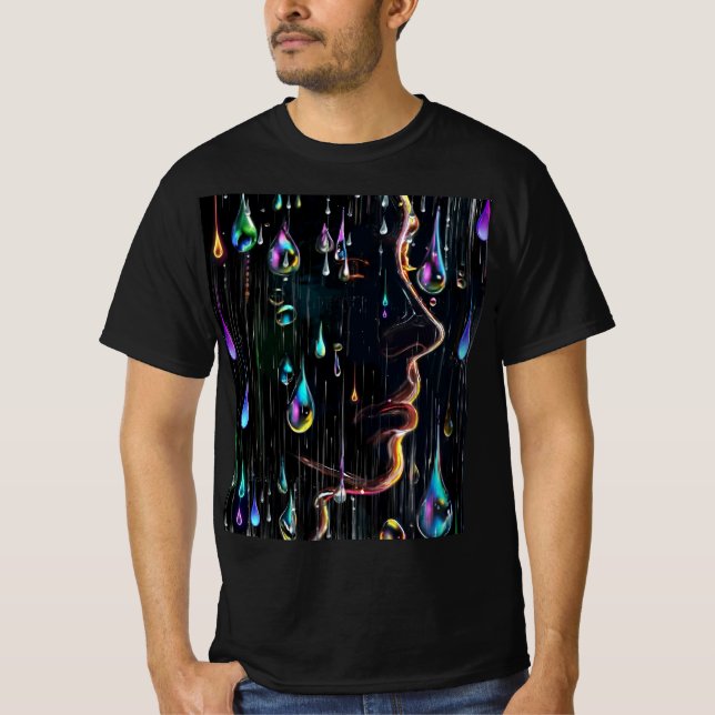 Camiseta Cara de lluvia: Melodía del arcoiris (Anverso)