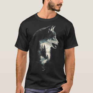 Camiseta Cara de lobo bosque naturaleza animales aullando p