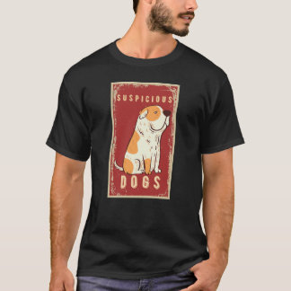 Camiseta cara de meme de perro sospechoso divertido