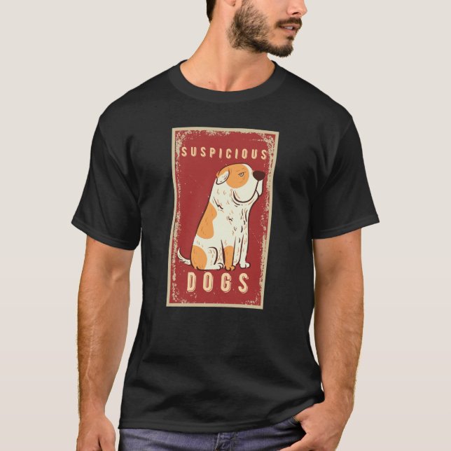 Camiseta cara de meme de perro sospechoso divertido (Anverso)