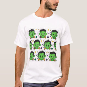 Camiseta Cara de Monstruo de Frankenstein Patrón de Hallowe