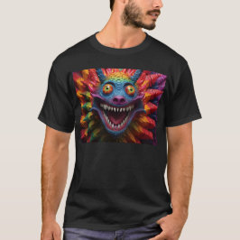 Camiseta Cara de monstruo en colores arcoiris
