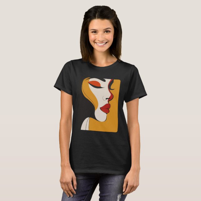 Camiseta Cara de mujer abstracta (Anverso completo)