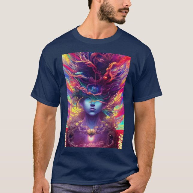 Camiseta Cara de mujer abstracta (Anverso)