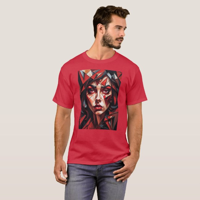 Camiseta Cara de mujer abstracta (Anverso completo)