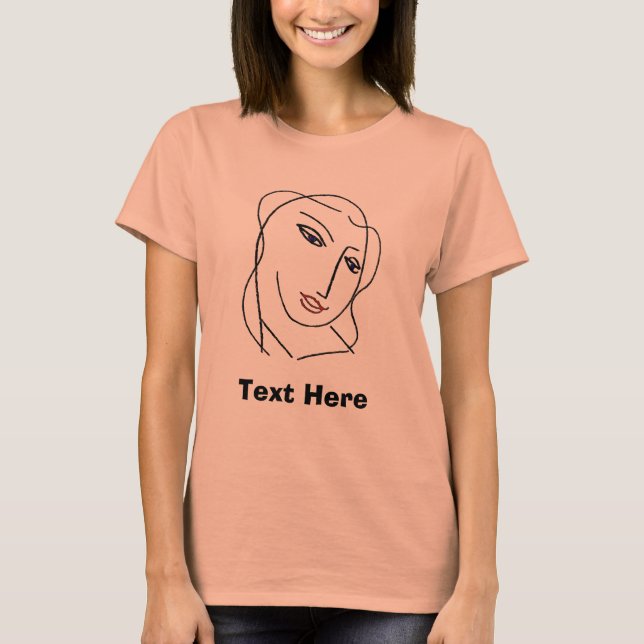 Camiseta Cara de mujer, añadir texto (Anverso)