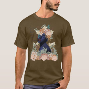 Camiseta Cara de mujer azul con flores Vida en pleno blog