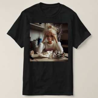 Camiseta Cara de muñeca divertida angustiado Meme fumando s