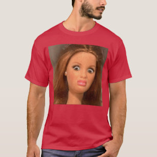 Camiseta Cara de muñeca divertida asquerosa amigo chico mem