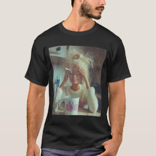 Camiseta Cara de muñeca divertida asquerosa Meme fumando tr