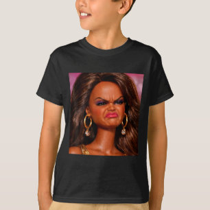 Camiseta Cara de muñeca negra disgustada enojada meme reacc