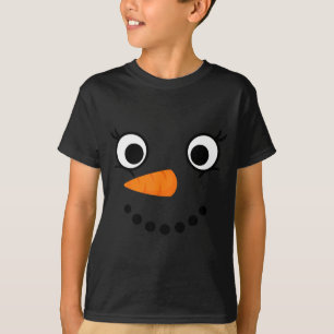 Camiseta Cara de muñeco de nieve de invierno pestañas Navid