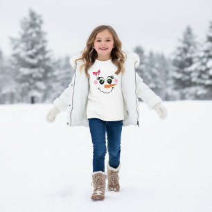 Camiseta Cara de Niña Muñeco de Nieve para Niños