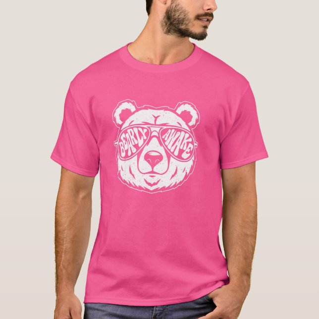 Camiseta Cara De Oso Gracioso Con Gafas De Sol De Alarma Ap (Anverso)