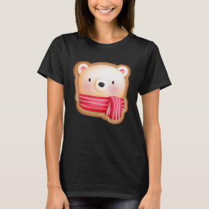 Camiseta Cara de oso suave en una cookie de Navidades de la