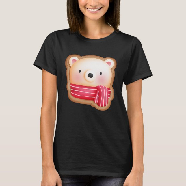 Camiseta Cara de oso suave en una cookie de Navidades de la (Anverso)