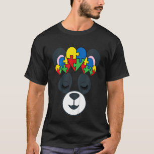 Camiseta Cara de Panda para Niños Conciencia del Autismo Pi
