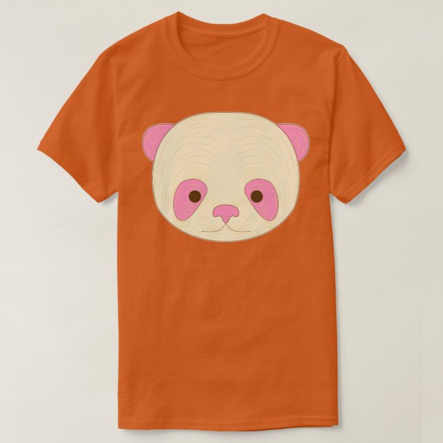 Camiseta cara de panda rosada linda (Diseño del anverso)