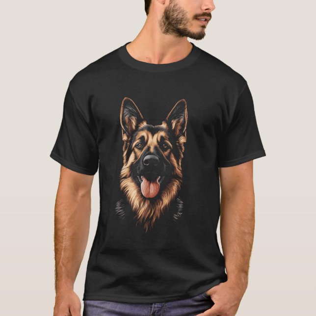 Camiseta Cara de Pastor Alemán (Anverso)